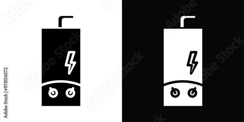 Electric heating boiler icon Vector flat thin line illustration