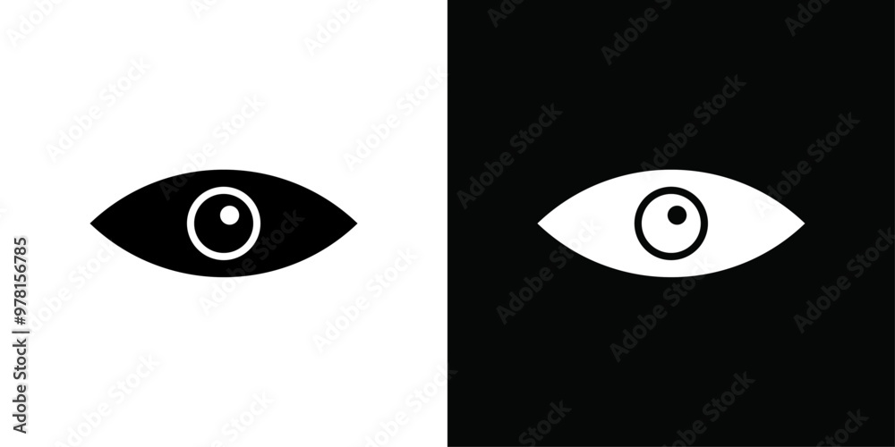 Eye icon Vector flat thin line illustration