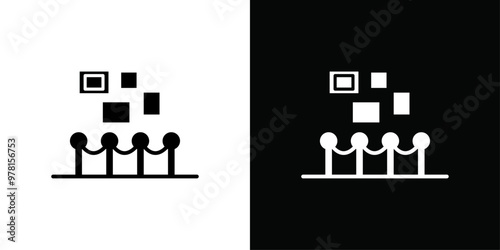 Exhibit icon Vector flat thin line illustration