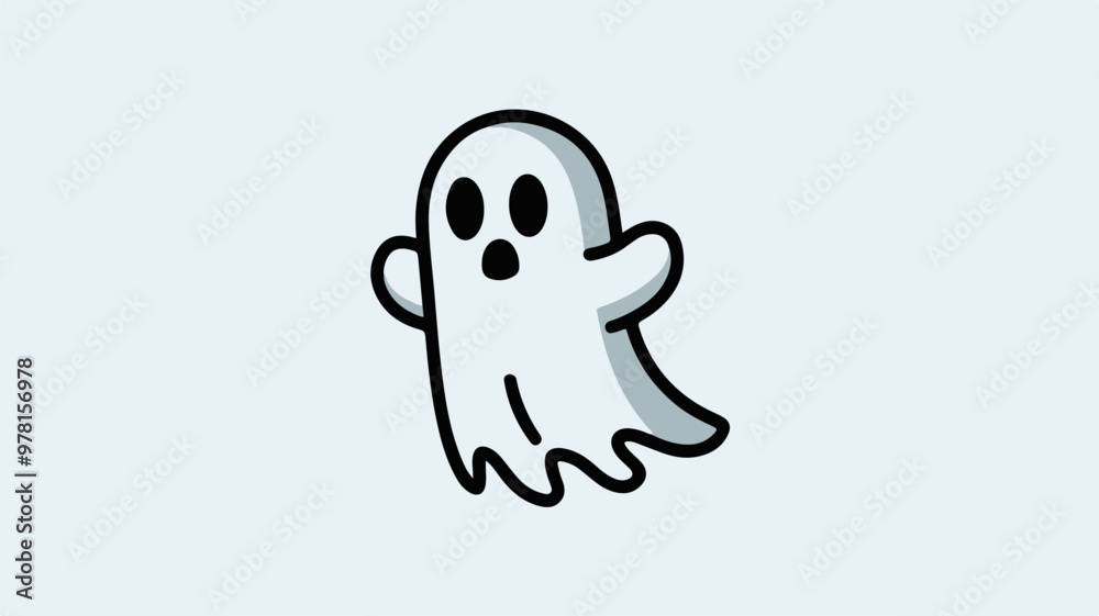 Cute Cartoon Ghost Vector Illustration Cute Cartoon Ghost Vector Illustration