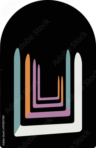 Abstract Vector Design with Colorful Shapes and Lines