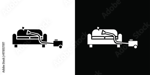 Furniture dry cleaning icon Vector flat thin line illustration