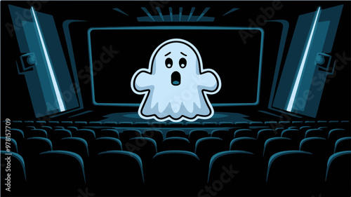 Vector Ghost in a Movie Theater Setting