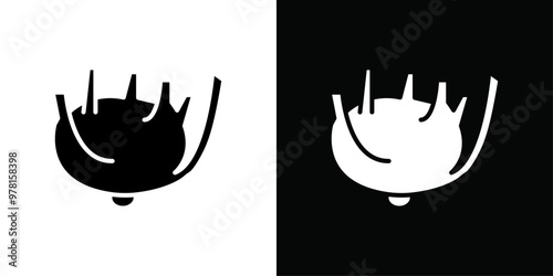kohlrabi icon Vector flat thin line illustration