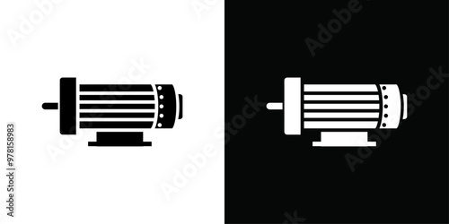 Motor icon Vector flat thin line illustration