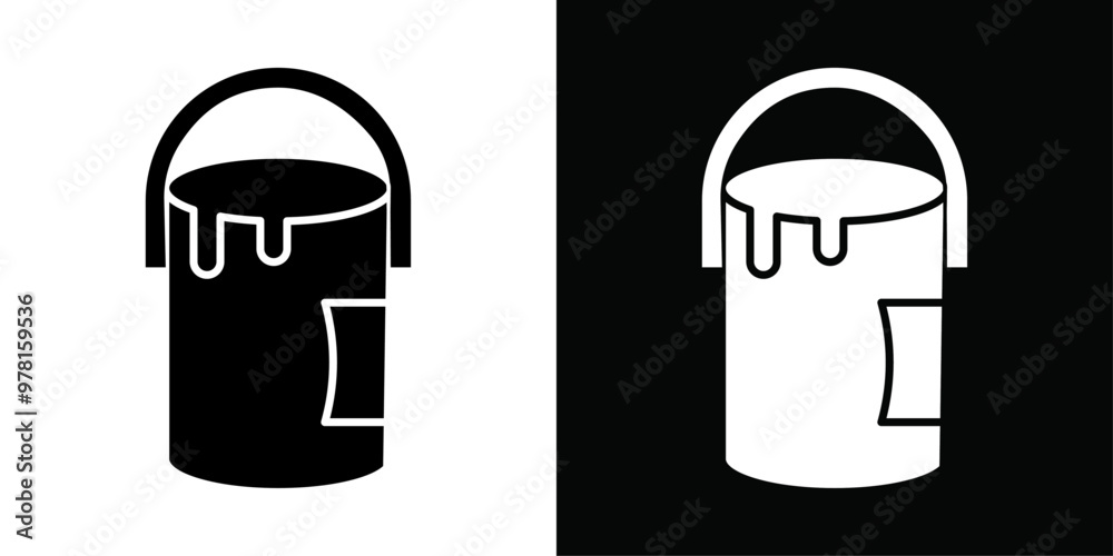 paint bucket icon Vector flat thin line illustration paint bucket icon Vector flat thin line illustration