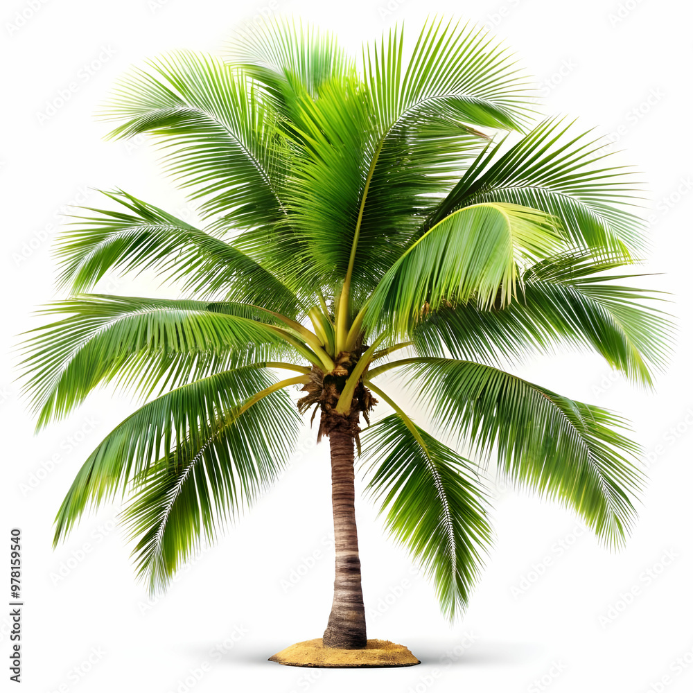 Obraz premium coconut tree with white background