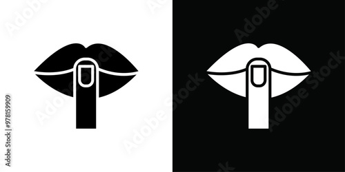 Please do quite pssst icon Vector flat thin line illustration