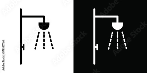 Shower icon Vector flat thin line illustration