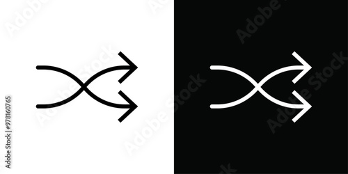 Shuffle icon Vector flat thin line illustration