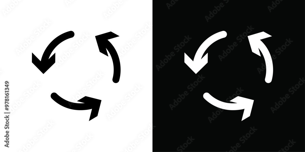 Fototapeta premium Synchronization icon Vector flat thin line illustration