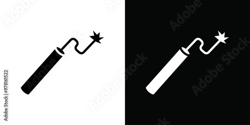TNT dynamite icon Vector flat thin line illustration
