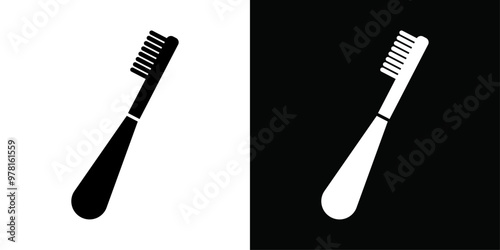 tooth brush icon Vector flat thin line illustration