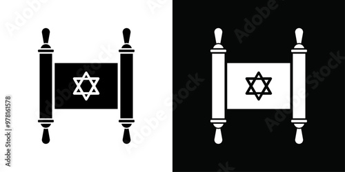 Torah icon Vector flat thin line illustration