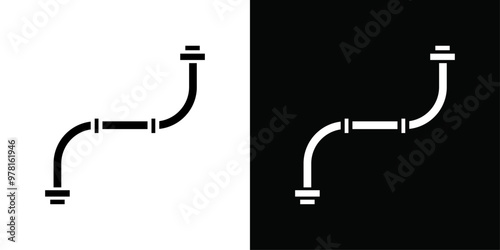 Water pipes icon Vector flat thin line illustration
