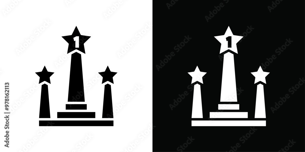 winner podium icon Vector flat thin line illustration winner podium icon Vector flat thin line illustration