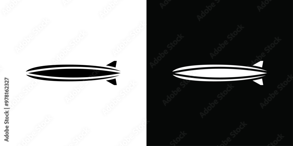 Airship icon Vector flat thin line illustration Airship icon Vector flat thin line illustration
