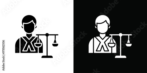 Attorney in law icon Vector flat thin line illustration