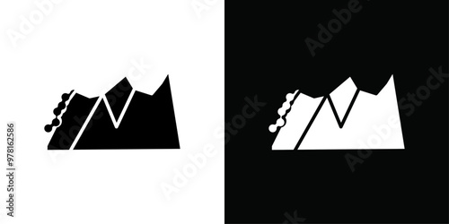 avalanche icon Vector flat thin line illustration