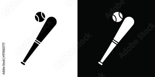 baseball sports icon Vector flat thin line illustration