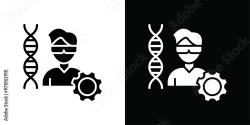 Biomedical engineer icon Vector flat thin line illustration