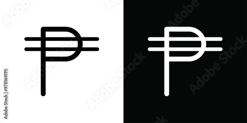 Cuba peso icon Vector flat thin line illustration