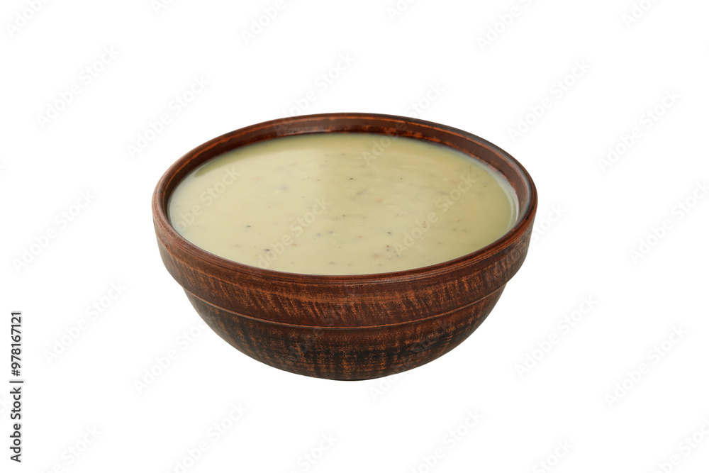 PNG,A bowl of cream of mushroom soup, isolated on white background PNG,A bowl of cream of mushroom soup, isolated on white background