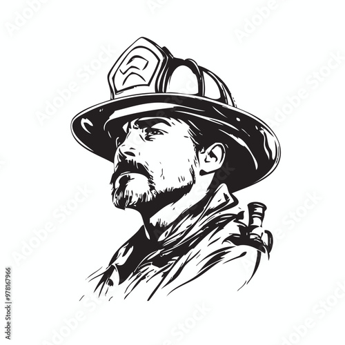 fire fighter vector, safety first fie fighter vector