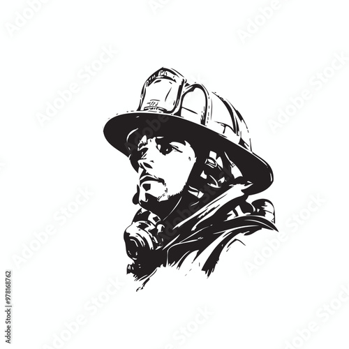 fire fighter vector, safety first fie fighter vector