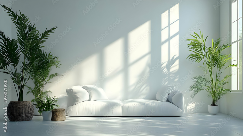 Minimalist Living Room Interior Design 3D Illustration Minimalist Living Room Interior Design 3D Illustration