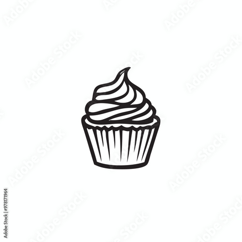 cup cakes vector, simple cup cakes vector logo