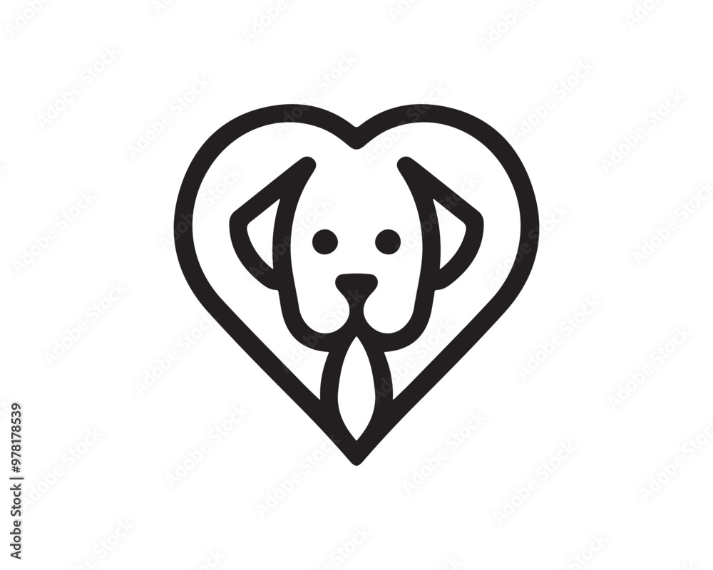 Minimalist dog logo design icon symbol vector illustration. Minimalist dog logo design icon symbol vector illustration.