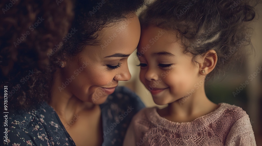 Happy Mother's Day. african american mom talking secret her little girl. Nice warm family portrait and bonding relationship at home. National Daughters Day Happy Mother's Day. african american mom talking secret her little girl. Nice warm family portrait and bonding relationship at home. National Daughters Day