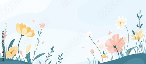 Beautiful Spring Background With Flowers And Copy Space