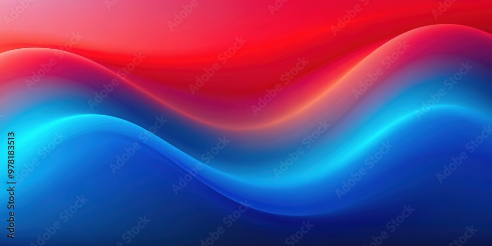 Fototapeta premium Red and blue wavy gradient blurred background, abstract, vibrant, colorful, pattern, design, texture, backdrop, artistic