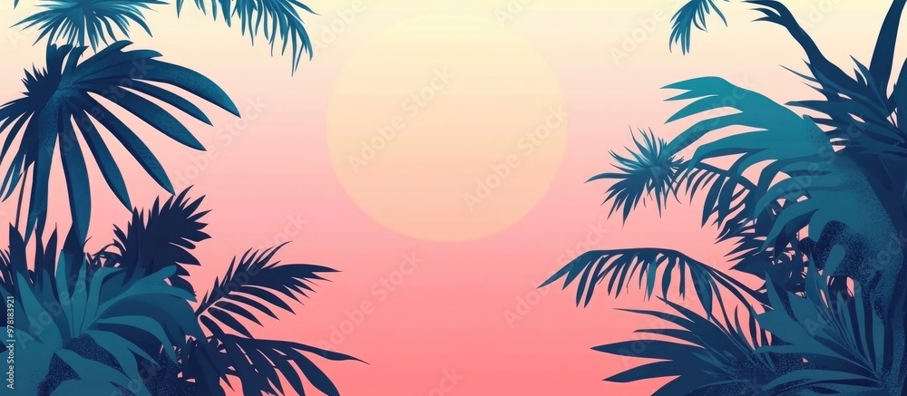 Obraz premium Exotic Tropical Background Illustration For Wallpaper Design