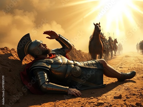 Gospel Images from the Bible NT - Saul's conversion on the road to Damascus photo
