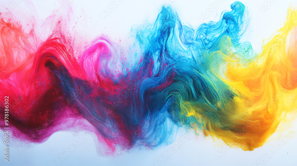 Fototapeta premium Vibrant colors swirl in beautiful patterns, creating a stunning visual display of artistic expression and fluid motion.