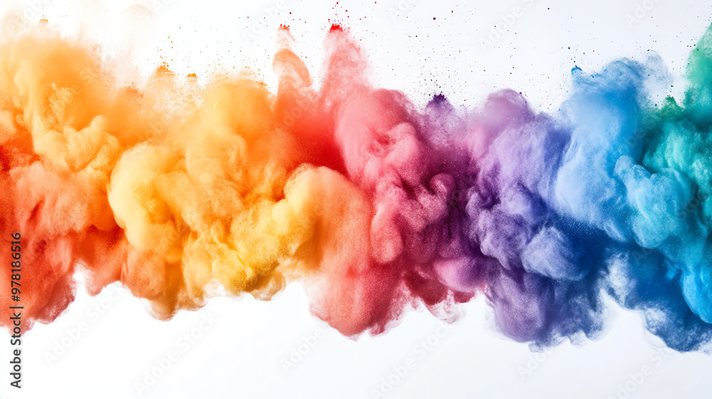 Fototapeta premium Vibrant smoke art in various colors creating a stunning visual effect, perfect for backgrounds or abstract designs.