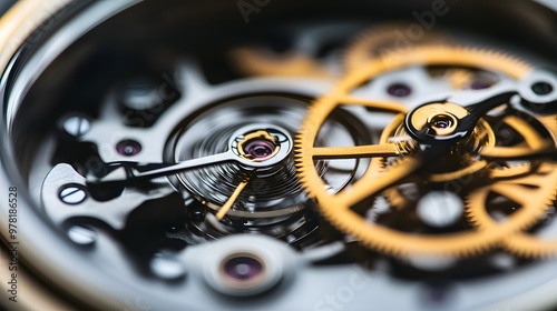 Wallpaper Mural Intricate dismantled mechanical watch with detailed gears and springs on dark background, symbolizing precision and complexity in teardown analysis Torontodigital.ca