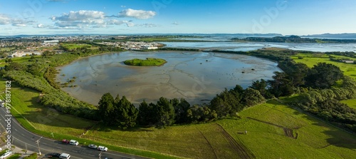The Mangere Lagoon in Mangere, Auckland,, New Zealand.