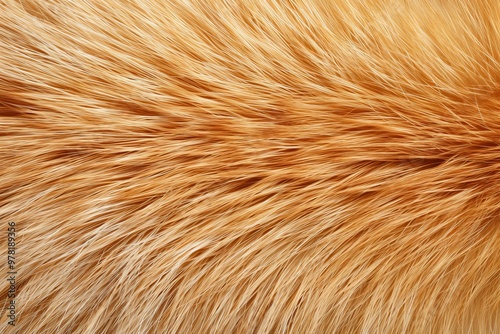 Close-up of soft, orange fur texture in natural light, showcasing the intricate details of the hair strands for use in backgrounds or designs.