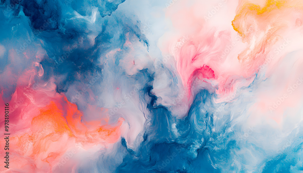 Fototapeta premium Abstract Art: A splash of bold and pastel colors in abstract forms, creating a visually dynamic and artistic aesthetic