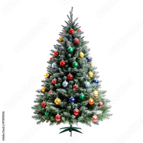 Christmas Tree And Decoration isolated on Transparency Background, Generative AI