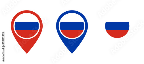 Russia flag location icon set Free Download Russia flag location icon set - GFXLoad