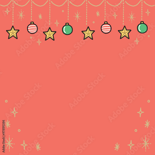 クリスマス　オーナメント　背景素材　正方形