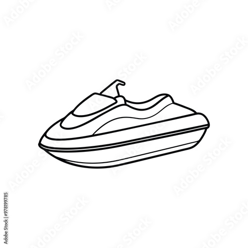 personal water boat silhouette vector illustration on white background
