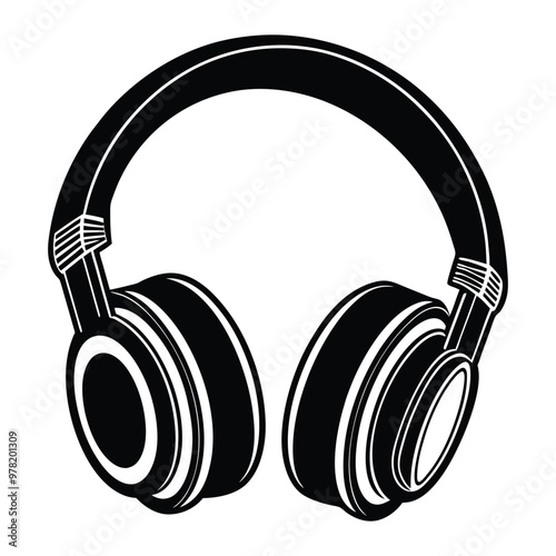 headphone silhouette vector