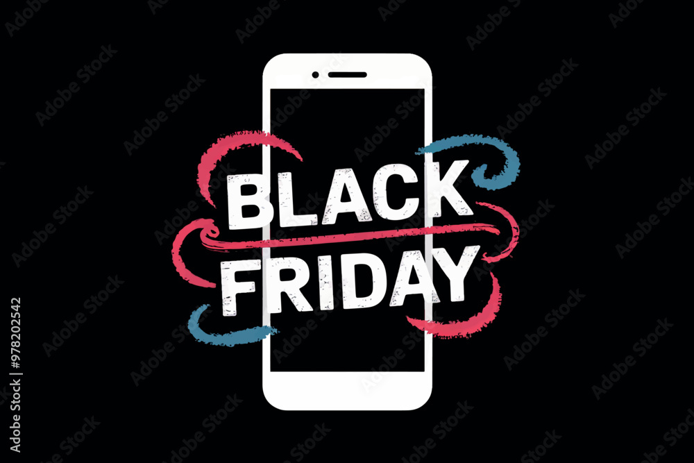 Cell phone with word black friday on screen, concept of online shopping and promotion. Cell phone with word black friday on screen, concept of online shopping and promotion.
