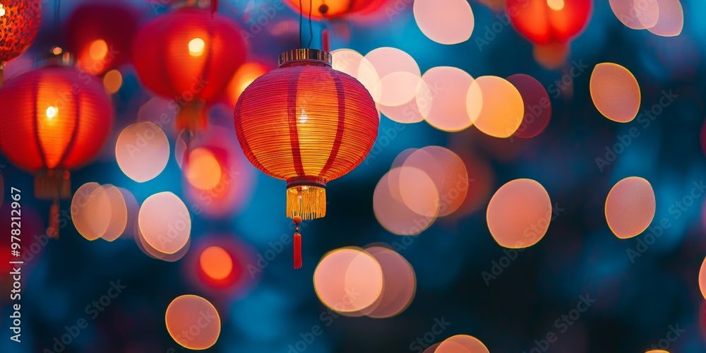 Chinese New Year Lanterns with Blurred Background. Chinese New Year Lanterns with Blurred Background.